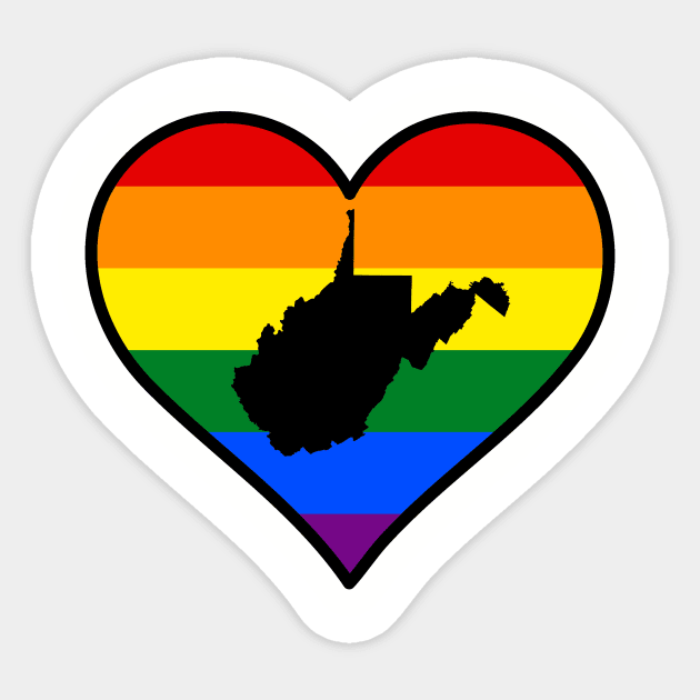 West Virginia Gay Pride Heart Sticker by fearcity